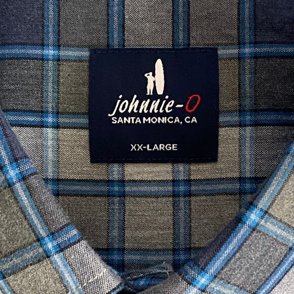 Johnnie-O Shirt Men's XXL Long Sleeve Button-Down Shirt Heather Gray Check NEW - Picture 6 of 11